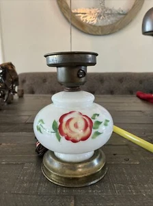 hurricane red rose vintage parlor lamp electric power source KG5 - Picture 1 of 4