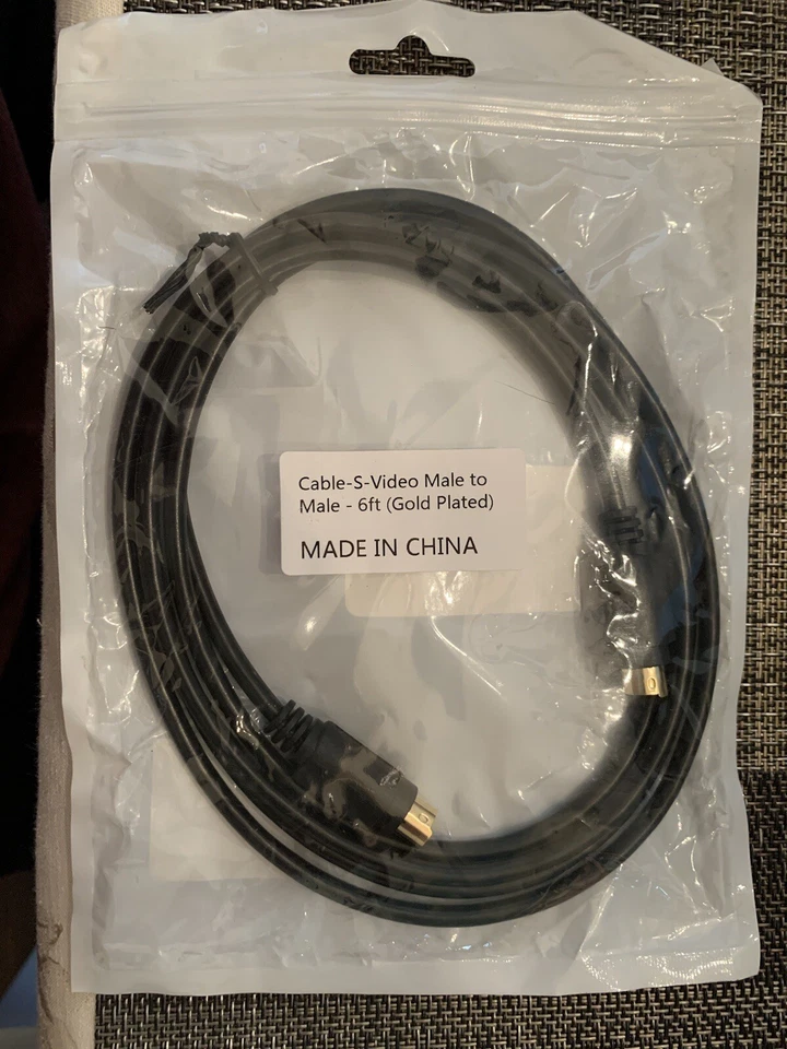 2, S Video 6FT Cable 4 Pin M/M SVHS, DVD, VCR Male to Male S-Video Cord - Image 1 of 1