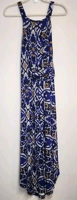 Платье макси MAEVE Anthropologie размер XS синее без рукавов эластичное летнее пляжное - Изображение 1 из 4