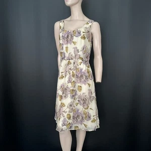 L.K. Bennett London Floral Silk Blend Dress UK 12 US 8 Wedding Guest Summer - Picture 1 of 12