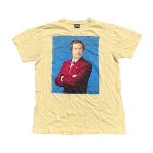 Paramount Mens T-Shirt Top Sz Large L Yellow the Anchorman Will Ferrell Cotton - Picture 1 of 11