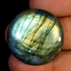 Venta al por mayor 46,30 quilates. Piedra preciosa de cabujón redondo de labradorita fuego milagroso natural - Imagen 1 de 3