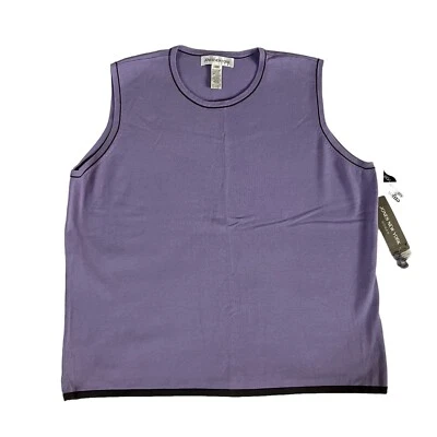 NWT Jones New York Sweater Women 3X Purple Knit Sleeveless Career Office - Image 1 of 4