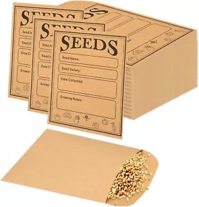150pcs Seed Saving Envelopes, 4.7x3.1 Inch Reusable Seed Kraft Storage Organizer - Picture 1 of 2