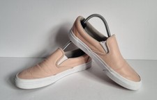 pink leather slip on vans