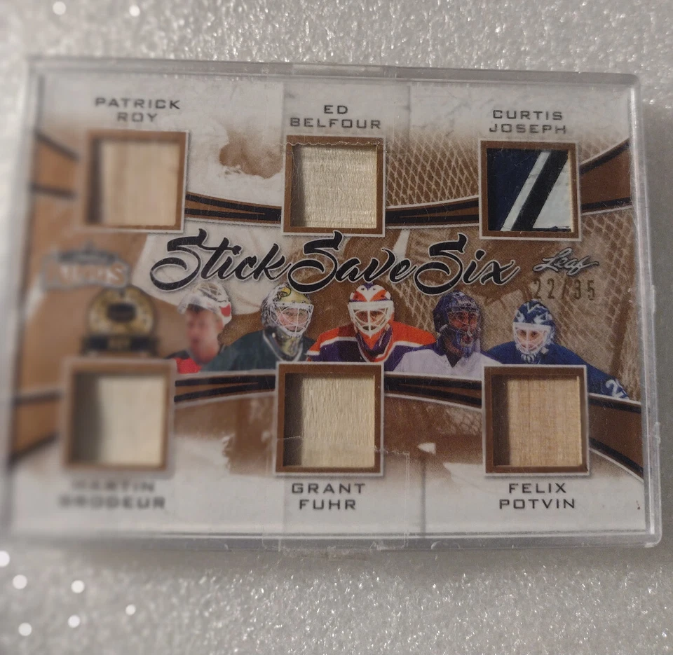 Leaf Stick Save Six 22/35 Roy/Belfour/Brodeur/Fuhr/Potvin/Josef 2019 Foto 1 de 1