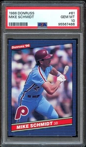 BB - 1986 Donruss - #61 - Mike Schmidt - PSA 10 - GEM MT - Imagen 1 de 2