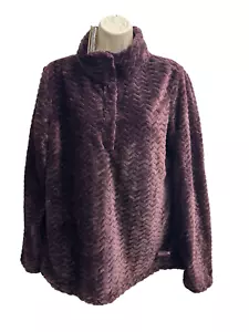 NEW $78 Avalanche Jacket Women Large Red Fleece Full Zip Sweater Chevron Texture - Picture 1 of 7