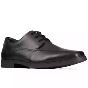Clarks Scala Step Y Niños Senior School Zapatos Cuero Negro - Imagen 1 de 5