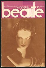 BEAUTE MAGAZINE #21 1932 Pop Culture NUDES Risque PERFORMERS Fiction ~ VASTA 