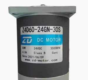 New In Box ZHONGDA Z4D60-24GN-30S DC Geared Motor 24V 60W - Picture 1 of 5