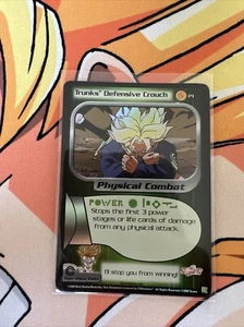 DBZ CCG DRAGONBALL Z TRUNKS DEFENSIVE CROUCH P1 FOIL PROMO TRUNKS SAGA LP 2000 - Picture 1 of 2