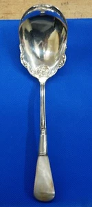 ANTIQUE NEW ENGLAND SILVER COMPANY SERVING SPOON WITH MOTHER OF PEAL HANDLE 76GR - Picture 1 of 9
