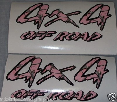 Pink Camo 4X4 OFF ROAD BED SIDE Stickers Decals FIT F150 F250 Ram Chevy GMC - Image 1 of 2