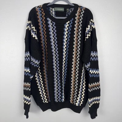 Vintage 90’s Tundra Multi Color Crew Neck Heavyweight Sweater Men’s XL - Image 1 of 4