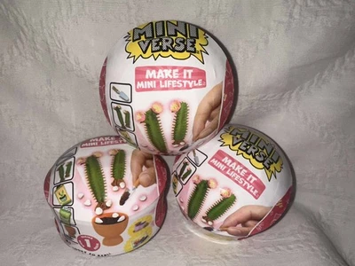 3 Nuevos Mini Versos MGA - Make It Mini Estilo de Vida - Hogar - Serie 1 Lote de 3 Bolas Foto 1 de 4