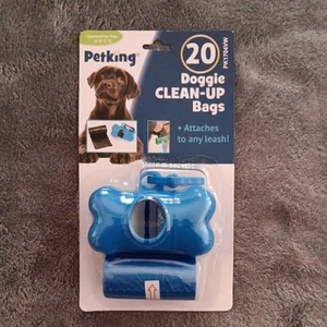 Brand New Petking Dog Waste Clean-Up Bags With Leash Attachment, 20 Bags-Blue - Picture 1 of 2