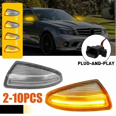LED Door Mirror Turn Signal Lights For Mercedes Benz W639 W204 S204 07-142-10X - Image 1 of 4
