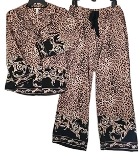 SOMA~Mujer Talla L~Cool Nights Leopardo Pijama Camisa y Pantalones Abotonados Mezcla de Algodón. - Imagen 1 de 20