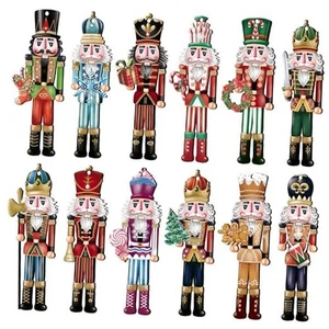 24 Stück Weihnachten Nussknacker Holz Ornamente Holz hängend Xmas - Nussknacker - A - Bild 1 von 8