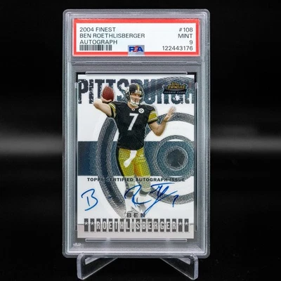 2004 Topps Finest Ben Roethlisberger RC Auto /399 PSA 9 Steelers #108 - Image 1 of 2