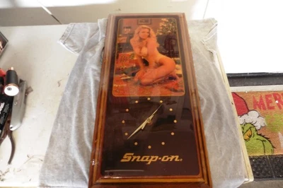 VTG SNAP ON Tools Lingerie Pinup Girl Wall Clock Christmas Promo Jebco Michelle - Image 1 of 3