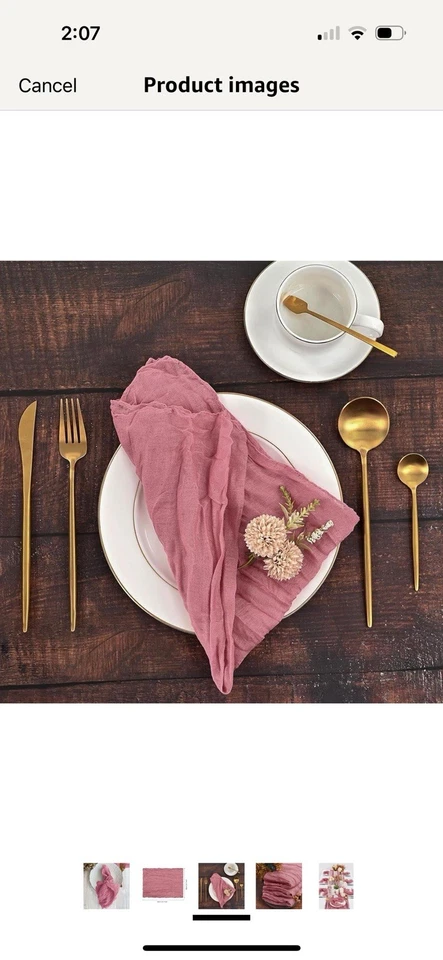 12 Gauze Cheesecloth Cotton Dinner Napkins Wedding Reception Party Decorations - Image 1 of 1