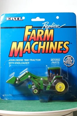 John Deere 7800 wheel loader die-cast model, ERTL, 1/64 scale, green - Image 1 of 4
