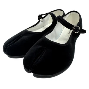 Marugo coppelia lily noir Tabi Flat Shoes Black Japan - Picture 1 of 9