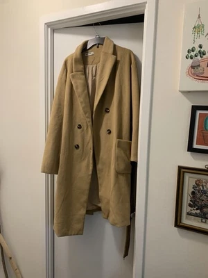 Grace Karin Women's Pea Coat Size 2XL Beige Long Winter Outdoor Warm Button Up - Image 1 of 4