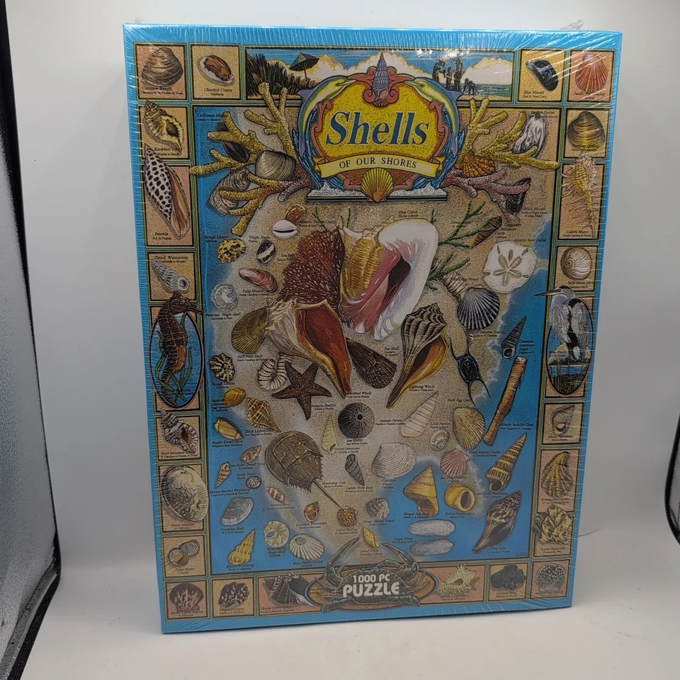 White Mountain Shells of Our Shores 1000 PC Jigsaw Puzzle Seashells 1999 Beach