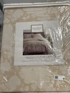Goodness & Grace Sydney Tan/Beige 3pc Cotton Duvet Cover Set Full/Queen NIP - Picture 1 of 5