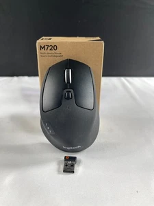 Logitech M720 Triathlon Black Multi-Device 8-Programmable Buttons Wireless Mouse - Picture 1 of 12