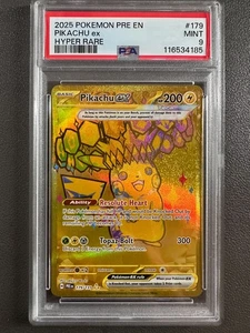 2025 Pikachu ex #179/131 Pokemon Prismatic Evolution Hyper Rare PSA 9 - Bild 1 von 2