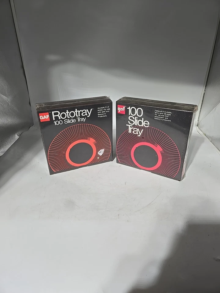GAF Sawyers Rototray 100 Slide Tray 2x2 35mm Sawyer's Projectors Sealed NEW 2ct - Image 1 of 4