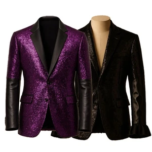 Blazer de lentejuelas púrpura Ghost Papa Emérito para hombre disfraz de roca gótica chaqueta de escenario - Imagen 1 de 22