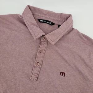 Travis Mathew XL Polo Shirt Mens Burgundy Striped Golf Casual - Picture 1 of 8