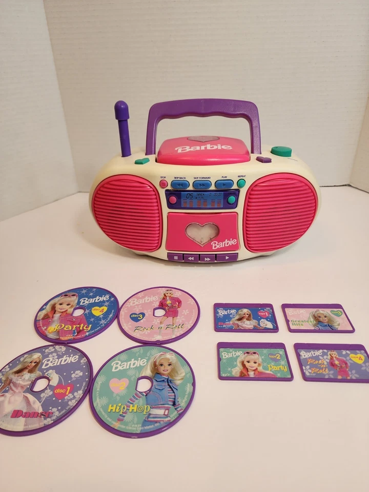 Vintage Barbie Dance with Me Talking BOOMBOX BE-160 COMPLETE & WORKING 4Cds/Taps - Image 1 of 4