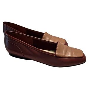 Enzo Angiolini ‘Liberty’ Burgundy/Rose Leather Flats Women's Size 6.5 M Brazil - Picture 1 of 13