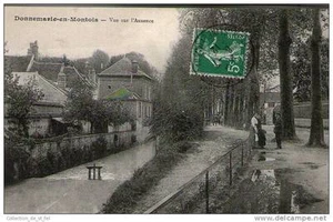 CPA 77 - DONNEMARIE EN MONTOIS - LES BERGES DE L'AUXENCE, DES PROMENEURS - Imagen 1 de 1