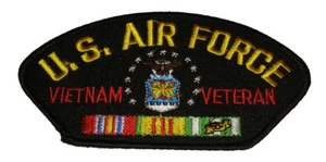 U S AIR FORCE VIETNAM VETERAN with SHIELD and RIBBONS PATCH - Veteran Business - Picture 1 of 1