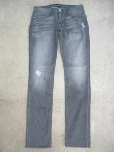 Hudson Skylar Relax Slim Straight Jeans Womens Sz 26 Gray Distressed Stretch - Picture 1 of 10