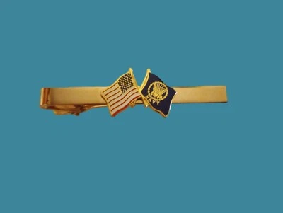 U.S MILITARY NAVY TIE BAR TIE TAC U.S MILITARY NAVY FLAG WITH U.S.A FLAG TIE BAR - Image 1 of 4