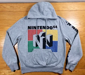 Nintendo 64 Hoodie Youth Small Gray Sweater Hooded Sweatshirt Retro Video Games - Picture 1 of 7