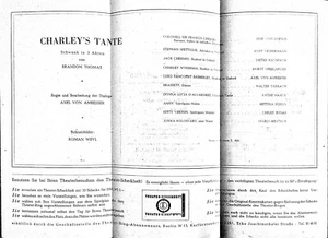 Rarität - Charley's Tante 1950 - Abendzettel - Renaissance-Theater Berlin - Bild 1 von 3