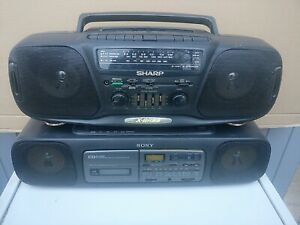 2 Gettoblaster Sony CFD-55 MKIIs CD Cassette/ Sharp WQ-700 Cassette Recorder #13