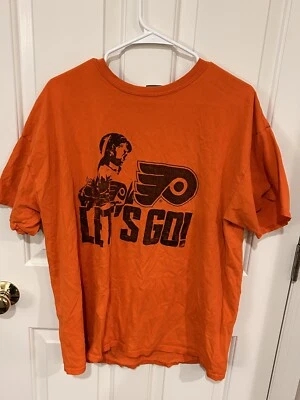 Let’s go FLYERS 橙色促销起亚 XL 球衣 T 恤 — 第 1/3 张图片