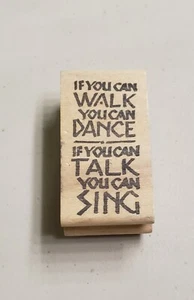 Maine Street Licensee Stamp Affair DANCE SING Wood Mounted Rubber Stamp - Picture 1 of 2