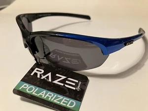 RAZE Sonnenbrille S Wave HDP polarisierte rauchfarbene Gläser schwarz blaues Gestell 32941 - Bild 1 von 22