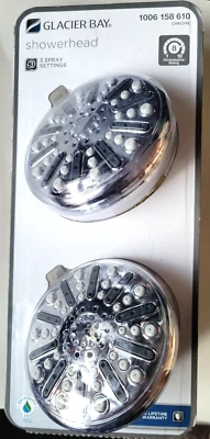 Glacier Bay Estándar 3 Ajustes de Spray Cabezal de Ducha Paquete de 2 Cromo NUEVO Paquete Sellado Foto 1 de 3